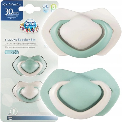 Canpol babies C set symetrických silikon Pure Color 22/646_BEI zelená