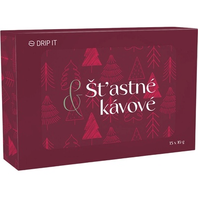 DRIP IT Káva ve filtru Kolekce 5 druhů kávy v dárkové edici Šťastné a kávové 15 x 10 g