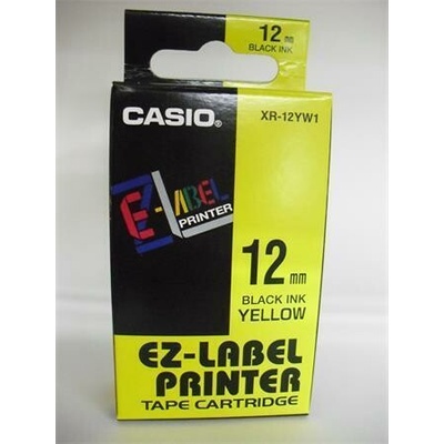 Casio XR-12YW1 čierna tlač/žltý 8 m 12 mm
