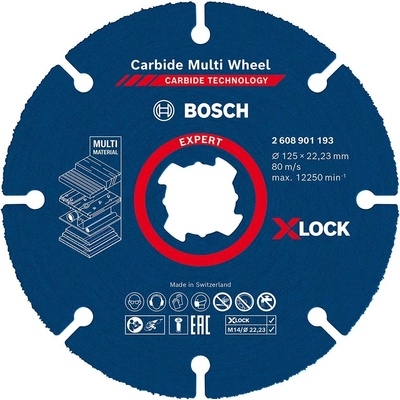BOSCH Rezací kotúč EXPERT Carbide Multi Wheel X-LOCK, 125 mm, 22,23 mm 2608901193