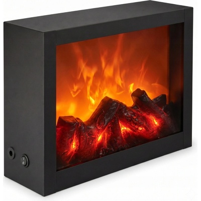 Twilux ELEKTRICKÝ DEKORAČNÍ KRB LED 10 x 29 x 23 cm KOVOVÝ OZDOBNÝ ČERNÝ