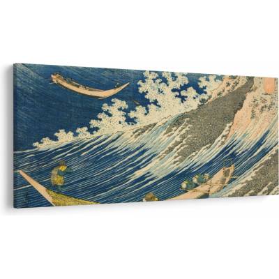 Obraz - Katsushika Hokusai, Fishing Boats at Choshi in Shimosa (Soshu Choshi) , reprodukcia, jednodielne 200x100 cm