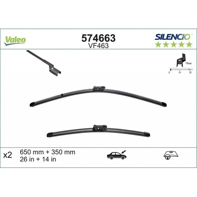 Valeo Silencio Flat Blade set 650+350 mm VA 574663