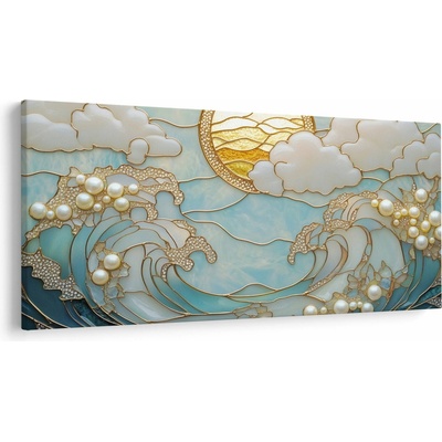 Obraz - 3D perly v oceánu, jednodílný 250x125 cm
