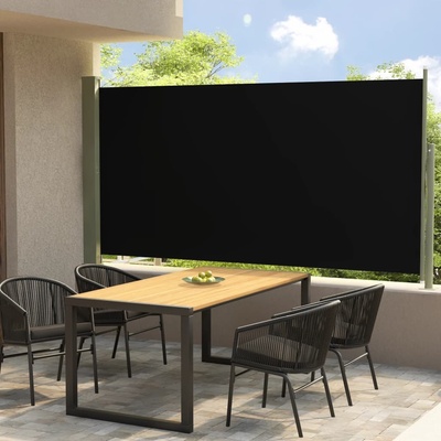 vidaXL Zatahovací boční markýza 160 x 300 cm černá