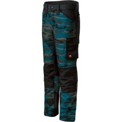 Malfini Vertex Camo pracovní kalhoty pánské camouflage petrol