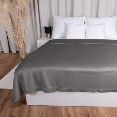 Biante Sametový přehoz na postel Velvet Premium SVP-017 Tmavě šedý 220x240 cm