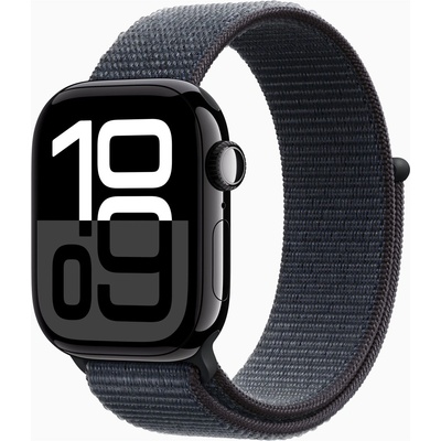 Apple Watch Series 10 46 mm Cellular klavírne čierny hliník s atramentovo fialovým prevliekacím remienkom MWY53QC/A