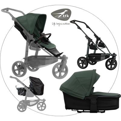 TFK Kombinovaný mono3air+ combi pushchair+ seat korba combi+ podvozek+sportovní sezení a pláštěnka olive 2026