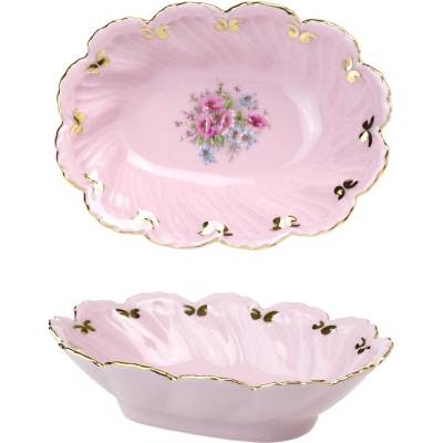 Leander 1907, Loučky u Karlových Varů Miska oválná mini Felicie dekor Gladis růžový porcelán 8 cm