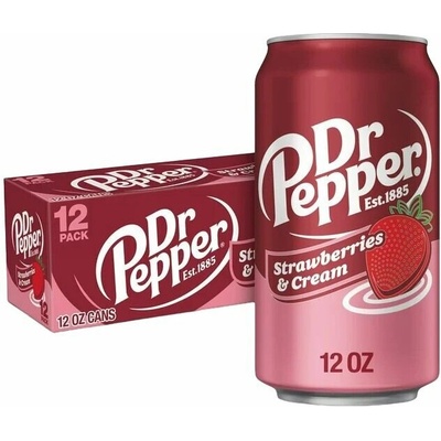 Dr Pepper sycený nápoj s příchutí jahody a smetany 12 x 355 ml