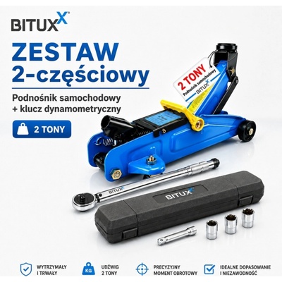 Bituxx Hydraulický zvedák 2 t + momentový klíč sada na kola M20153