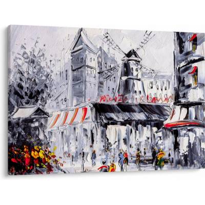 Obraz - Ulice v Paříži, olejomalba, jednodílný 100x70 cm