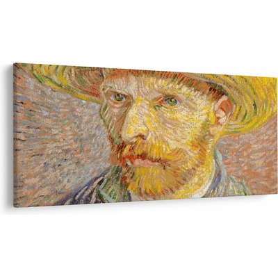 Obraz - Vincent van Gogh, Self-Portrait with a Straw Hat (The Potato Peeler), reprodukcia, jednodielne 250x125 cm