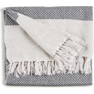 Giftdecor Bavlněný přehoz na postel, 130 x 160 cm šedá