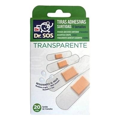 Dr. SOS Transparentné vodeodolné náplasti 4 veľkosti 20 náplasti