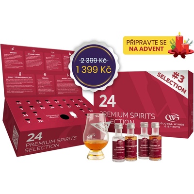 Premium Spirits Selection #3 2024 40,4% 24 x 0,02 l (dárkové balení kalendář a 1 sklenice)