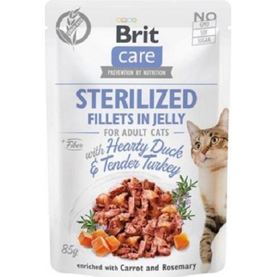Brit Care Cat Sterilized Fillets in Jelly Hearty Duck & Tender Turkey 24 x 85 g