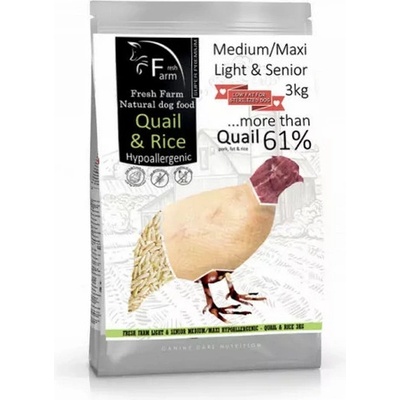 Fresh Farm Light&Senior Medium & Maxi Quail & Rice 3 kg