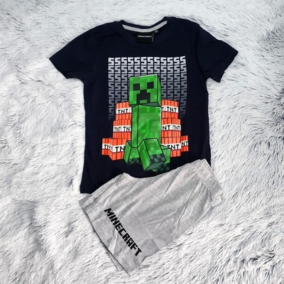 Chlapecké pyžamo Minecraft Creeper TNT tm. modrá