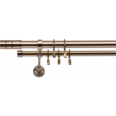 Dekodum Dvouřadá Garnýž Cylinder 25/19 mm starožitné zlato 340 cm