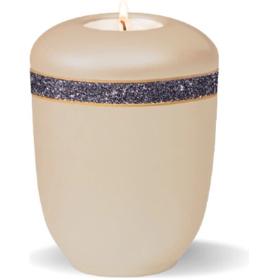 Keramická mini urna Glitter - Čierna/Béžová