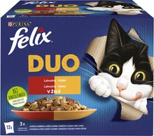 Felix Fantastic Duo kuře a ledvinky hovězí a drůbeží krůta a játra jehněčí a telecí v želé 12 x 85 g