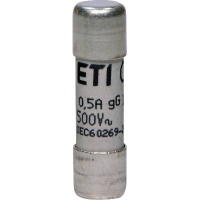 ETI Elektroelement, D.O.O. ETI CH10 gG 0.5A/500V Válcová pojistková vložka, velikost CH10, charakteristika gG, In = 0,5A, Icn = 120kA, Un = 500V AC, Pd=0,07W – Hledejceny.cz