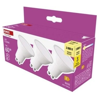 Emos LED žárovka Classic MR16 GU10 7 W 60 W 806 lm teplá bílá ZQ8E42.3 – Hledejceny.cz