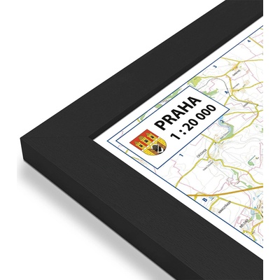 Excart Maps Praha - nástěnná mapa 183 x 138 cm Varianta: mapa v dřevěném rámu, Provedení: Pegi černý
