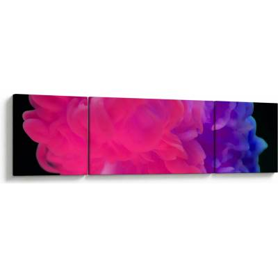 Obraz barevného kouře, třídílný 170x50 cm