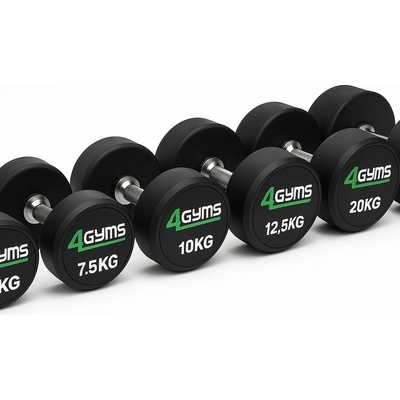 4GYMS Jednorúčne činky POLYURETÁN sada 5-40 kg