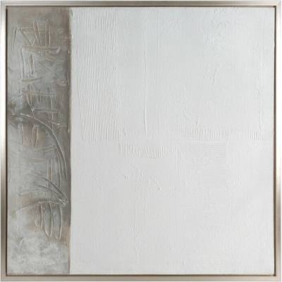 Dekoračný obraz na plátne s motívom abstraktnej maľby 80x80cm - biely