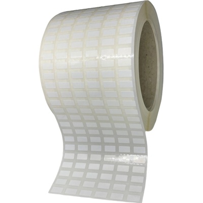 Plastová Etiketa 10 mm x 5 mm, 6 - Produkcia, Polypropylén, Biela, Dutinka 76 mm, 30000 ks/kotúč, Permanentné lepidlo, Priemer kotúča 114 mm