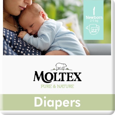 Moltex Pure & Nature Newborn Size 1 EKO 2 - 5 kg 22 ks