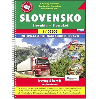 Slovensko 1:100 000 - Autoatlas se značením turistických tras a cyklotras