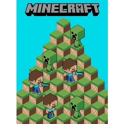 Jerry Fabrics Detská fleecová deka Minecraft Blocs