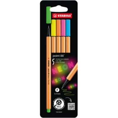 Stabilo point 88 5 neonových farieb