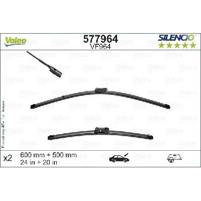 Valeo Silencio Flat Blade set 600+500 mm VA 577964