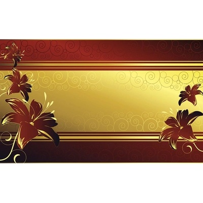 Preinterier FT4621 Fototapeta na stenu Červené kvety na zlatom pozadí vlies 104cm x 70cm