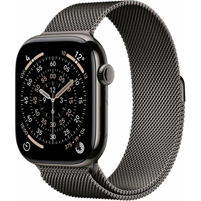Apple Watch Series 11 Cellular 46 mm Bridlicový sivý titán s bridlicovo sivým milánskym ťahom M/L MFD44WF/A