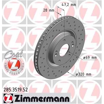 ZIMMERMANN Brzdový kotúč 285351952