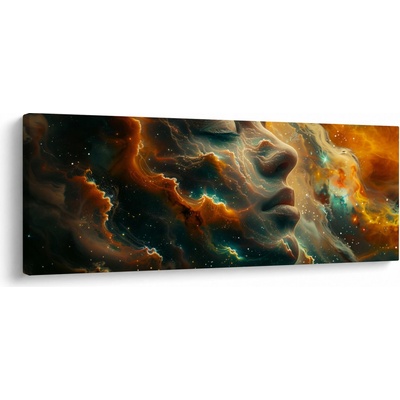 Obraz - Tvář ve vesmíru, jednodílný 145x58 cm