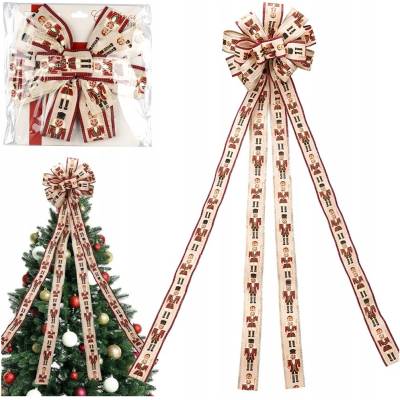 Florada Kokarda špička špička na vianočný stromček 33 cm stuha 130 cm šampanská 679862