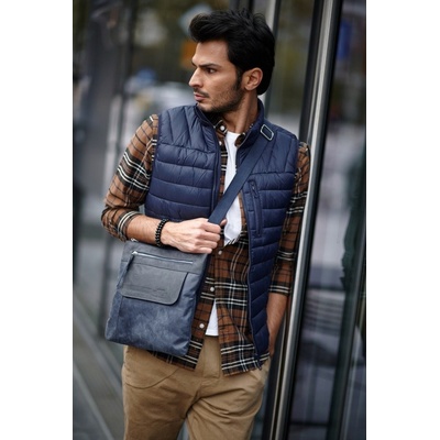 Pánská kožená Crossbody taška Simons dreams modrá