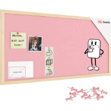 ALLboads Textilní tabule 80 × 40 cm, růžová, v lakovaném dřevěném rámu, TFPINK84P