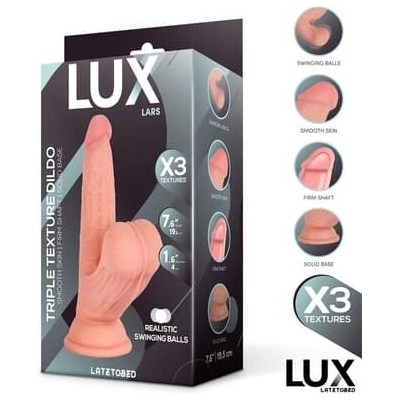 LUX Lars trojitá textúra dildo s hojdačkovými guľôčkami 19,3 cm