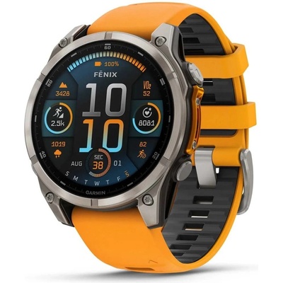 Garmin Fenix 8 AMOLED 47mm Sapphire Titanium Graphite/Orange 010-02904-11