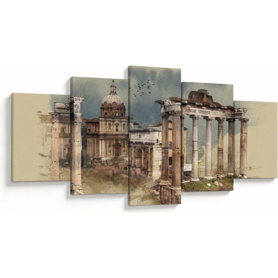 Obraz - Forum Romanum, Řím, Itálie, pětidílný 150x80 cm
