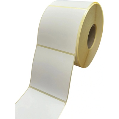 Termo Etiketa 70 mm x 70 mm, Thermo eco, Biela, Dutinka 40 mm, 1000 ks/kotúč, Odlepiteľné lepidlo